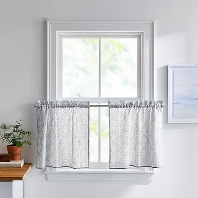 Chf Fan Scallop 2-pc. Rod Pocket Window Tier In Gray