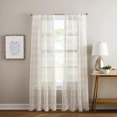Chf Harbor Rod Pocket Sheer Set Of 2 Curtain Panel In White