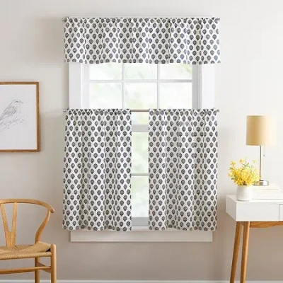 Chf Kiara 3-pc. Rod Pocket Window Tier In Gray