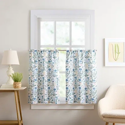 Chf Lena 2-pc. Rod Pocket Window Tier In Blue