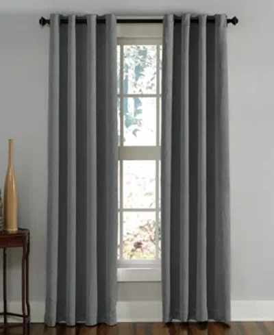 Chf Lenox 50" X 108" Crushed Texture Curtain Panel In Grey