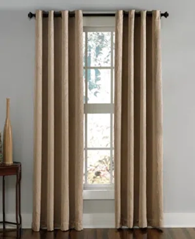 Chf Lenox 50" X 120" Crushed Texture Curtain Panel In Taupe