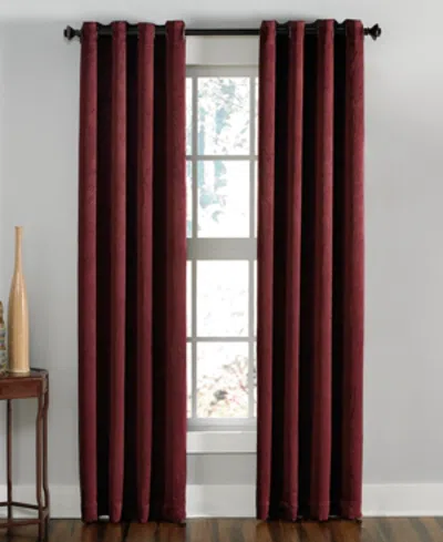 Chf Lenox 50" X 63" Crushed Texture Curtain Panel In Wine