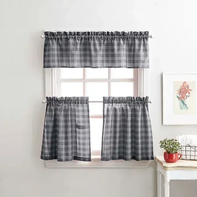 Chf Lodge Plaid 2-pc. Rod Pocket Window Tier In Gray