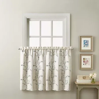 Chf Lynette 2-pc. Rod Pocket Window Tier In Gray