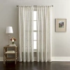 Chf Lynette Rod Pocket Embroidered Light-filtering Single Curtain Panel In Sand
