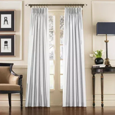 Chf Marquee Pinch Pleat Back Tab Light-filtering Single Curtain Panel In White