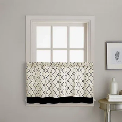 Chf Morocco 2-pc. Rod Pocket Window Tier In Black