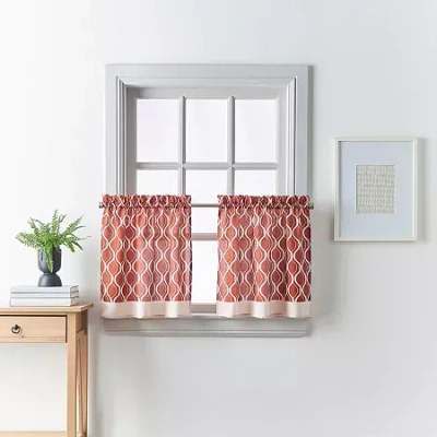 Chf Morocco 2-pc. Rod Pocket Window Tier In Red