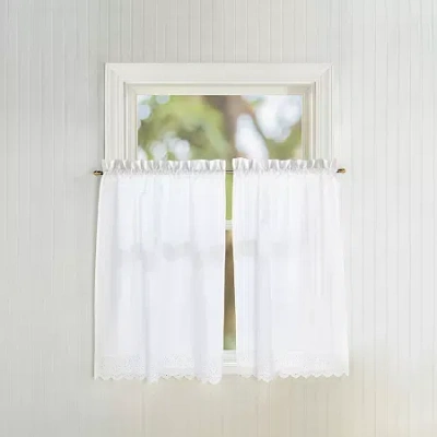 Chf Penny Eyelet 2-pc. Rod Pocket Window Tier In White