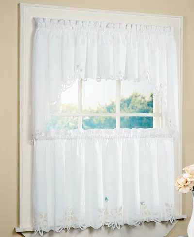 Chf Peri Battenburg 30" X 24" Cafe Curtain In White