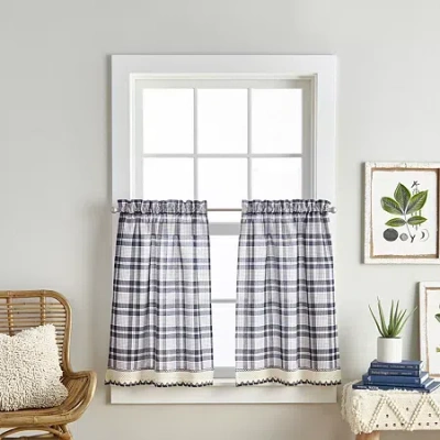 Chf Seaton 2-pc. Rod Pocket Window Tier In Blue