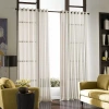 Chf Soho Voile Grommet Top Sheer Single Curtain Panel In Sand