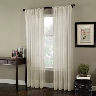 Chf Soho Voile Rod Pocket Sheer Single Curtain Panel In Multi
