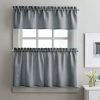 Chf Solid Twill 3-pc. Rod Pocket Window Tier In Gray