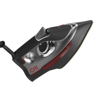 Chi 1700 Watt Professional Grade Steam Iron With 10' Cord, Titanium-infused Ceramic Non-stick Soleplate, In Black