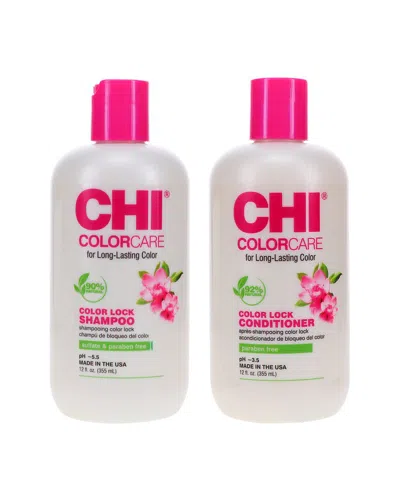Chi 24oz Colorcare Color Lock Shampoo & Conditioner Combo Pack In White