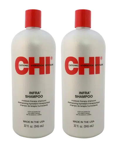 Chi 32oz Moisture Therapy Infra Shampoo Pack Of 2 In Transparent