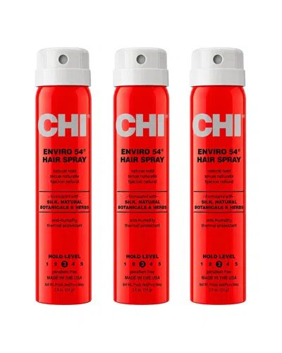 Chi Enviro 54 Natural Hold Hairspray - Pack Of 3 In Transparent