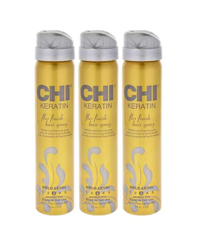 CHI CHI UNISEX 2.6OZ KERATIN FLEX FINISH HAIR SPRAY - PACK OF 3