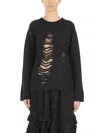 Chiahung Su Double Layer Sweater Damaged In Black