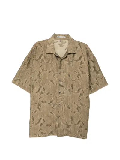Chiahung Su Hand-woven Patched Shirt In Brown