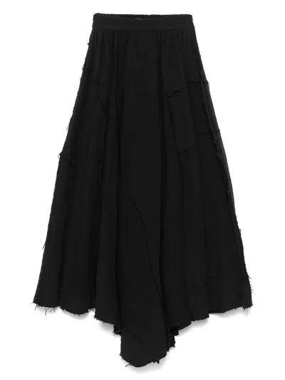Chiahung Su Patchwork Midi Skirt In Black