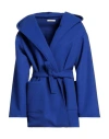 Chiara B. Woman Coat Blue Size S Acrylic, Polyester, Wool