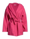 Chiara B. Woman Coat Magenta Size M Acrylic, Polyester, Wool In Magenta