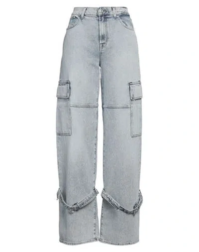 Chiara Biasi X 7 For All Mankind 7 For All Mankind X Chiara Biasi Woman Jeans Blue Size 29 Cotton, Elastane