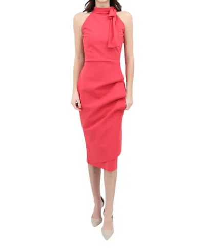 Chiara Boni Adania Ruffle Jersey Halter Midi Dress In Peach In Red