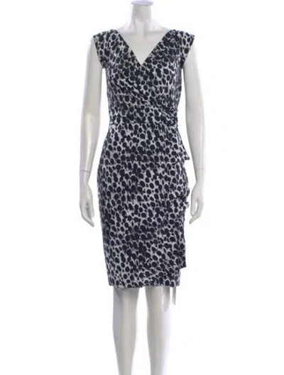 Pre-owned Chiara Boni Animal Print Knee-length Dress In Black