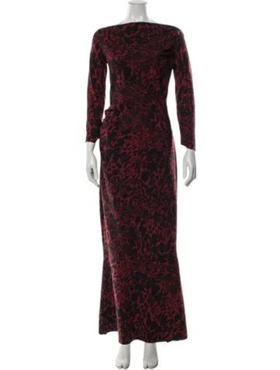 Pre-owned Chiara Boni Animal Print Long Dress In Red
