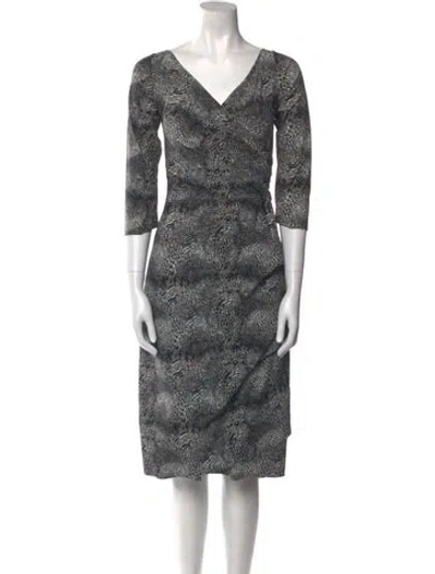 Pre-owned Chiara Boni Animal Print Midi Length Dress In Brown