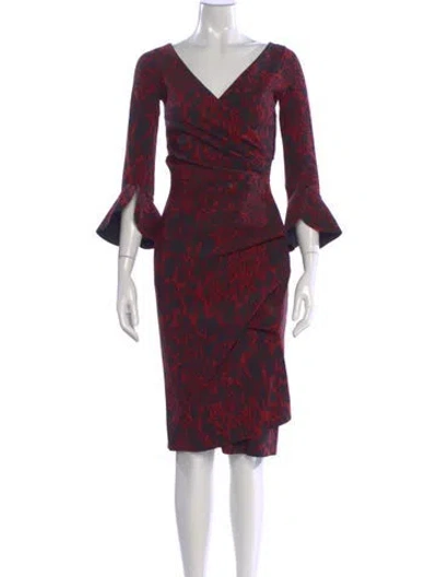 Pre-owned Chiara Boni Animal Print Midi Length Dress In Red