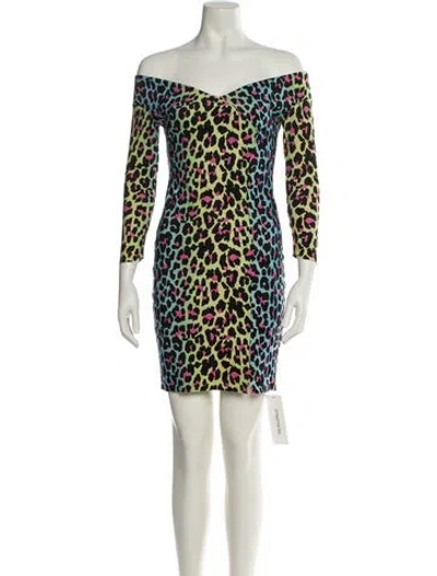 Pre-owned Chiara Boni Animal Print Mini Dress In Multi