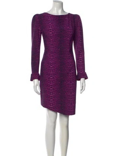Pre-owned Chiara Boni Animal Print Mini Dress In Purple