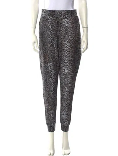 Pre-owned Chiara Boni Animal Print Skinny Leg Pants In Black