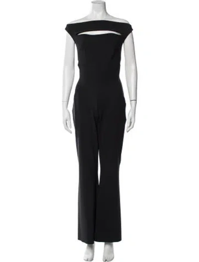 Pre-owned Chiara Boni Asymmetrical Jumpsuit In Black
