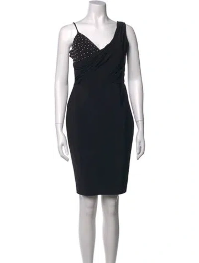 Pre-owned Chiara Boni Asymmetrical Knee-length Dress In Black
