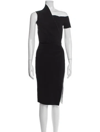 Pre-owned Chiara Boni Asymmetrical Knee-length Dress In Black
