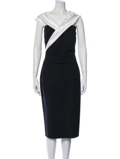 Pre-owned Chiara Boni Asymmetrical Knee-length Dress In Blue