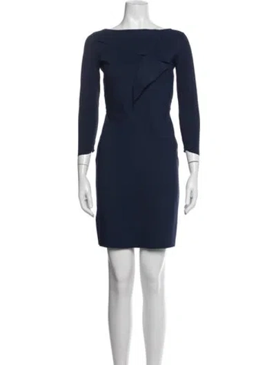 Pre-owned Chiara Boni Asymmetrical Knee-length Dress In Blue