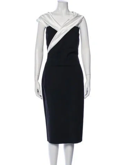 Pre-owned Chiara Boni Asymmetrical Knee-length Dress In Blue