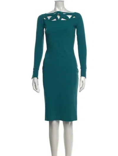 Pre-owned Chiara Boni Asymmetrical Knee-length Dress In Green