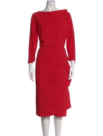 Pre-owned Chiara Boni Asymmetrical Knee-length Dress In Red