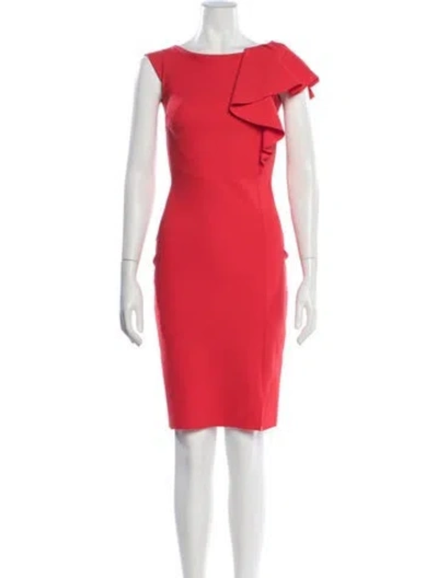 Pre-owned Chiara Boni Asymmetrical Knee-length Dress In Red