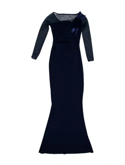 Pre-owned Chiara Boni Asymmetrical Long Dress In Blue