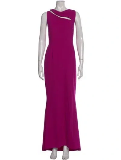 Pre-owned Chiara Boni Asymmetrical Long Dress In Purple