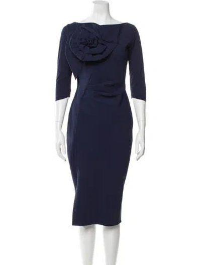Pre-owned Chiara Boni Asymmetrical Midi Length Dress In Blue